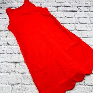 Vince Camuto Women Orange Scalloped Hem Tank Sheath Dress Size 4